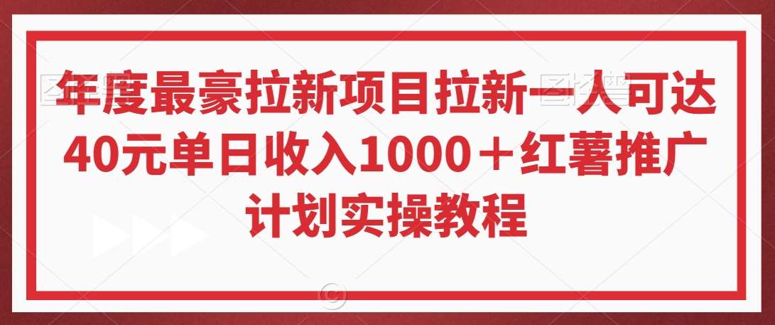 年度最豪拉新项目拉新一人可达40元单日收入1000＋红薯推广计划实操教程【揭秘】-云笙网创