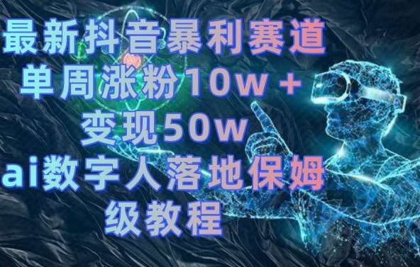 最新抖音暴利赛道，单周涨粉10w＋变现50w的ai数字人落地保姆级教程【揭秘】-云笙网创