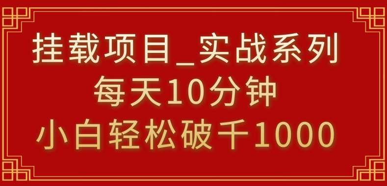 挂载项目，小白轻松破1000，每天10分钟，实战系列保姆级教程【揭秘】-云笙网创