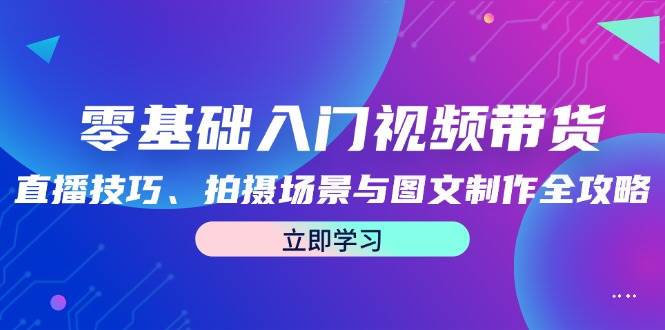 零基础入门视频带货：直播技巧、拍摄场景与图文制作全攻略-云笙网创