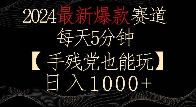 2024最新爆款赛道，每天5分钟，手残党也能玩，轻松日入1000+【揭秘】-云笙网创