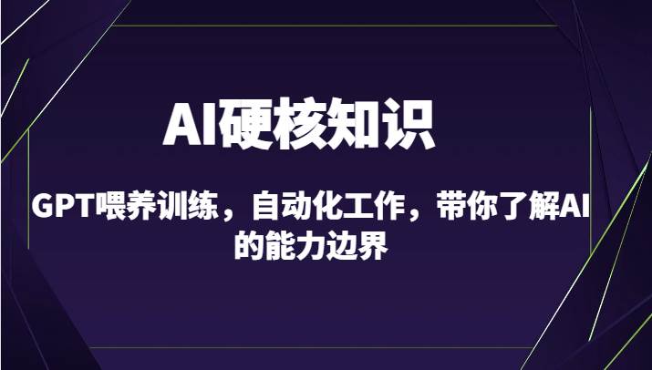 AI硬核知识-GPT喂养训练，自动化工作，带你了解AI的能力边界（10节课）-云笙网创