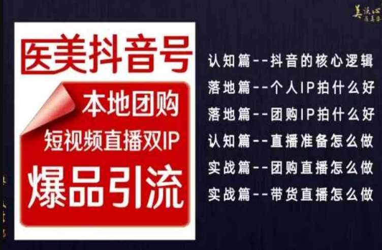 2024医美如何做抖音，医美抖音号本地团购，短视频直播双IP，爆品引流-云笙网创