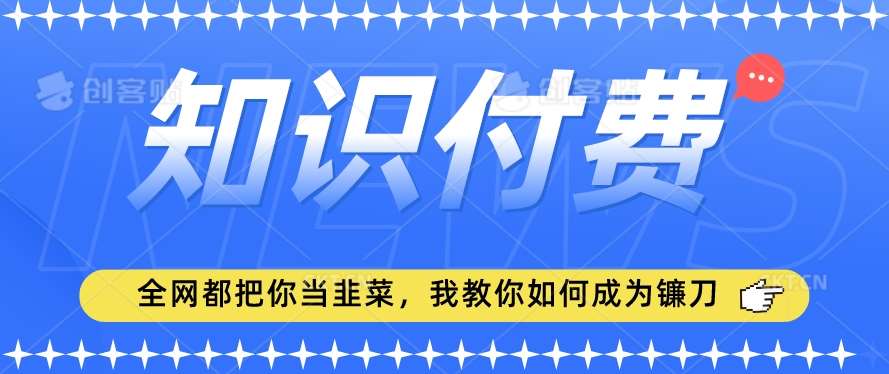 2024最新知识付费项目，小白也能轻松入局，全网都在教你做项目，我教你做镰刀【揭秘】-云笙网创