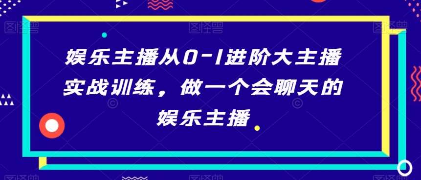 娱乐主播从0-1进阶大主播实战训练，做一个会聊天的娱乐主播-云笙网创