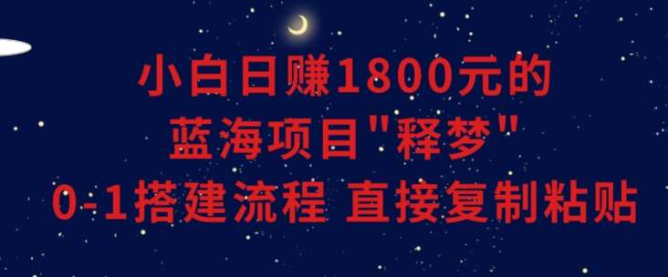 小白能日赚1800元的蓝海项目”释梦”0-1搭建流程可直接复制粘贴长期做【揭秘】-云笙网创