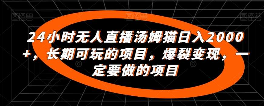 24小时无人直播汤姆猫日入2000+，长期可玩的项目，爆裂变现，一定要做的项目【揭秘】-云笙网创