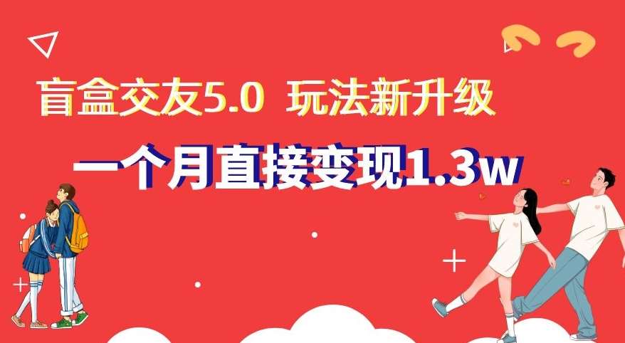 盲盒交友5.0，玩法全新升级，一个月直接变现1.3W，新手小白轻松上手【揭秘】-云笙网创