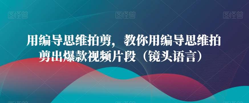 用编导思维拍剪，教你用编导思维拍剪出爆款视频片段（镜头语言）-云笙网创