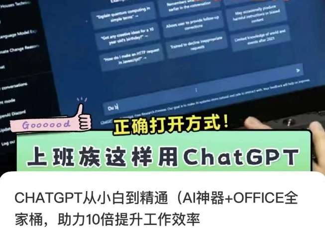 CHATGPT从小白到精通，AI神器+OFFICE全家桶，助力10倍提升工作效率-云笙网创