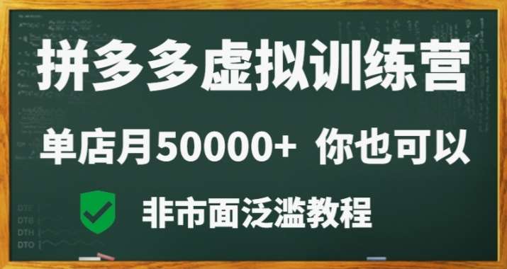 拼多多虚拟电商训练营月入30000+你也行，暴利稳定长久，副业首选-云笙网创