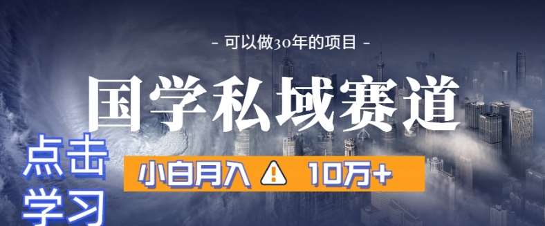 暴力国学私域赛道，小白月入10万+，引流+转化完整流程【揭秘】-云笙网创