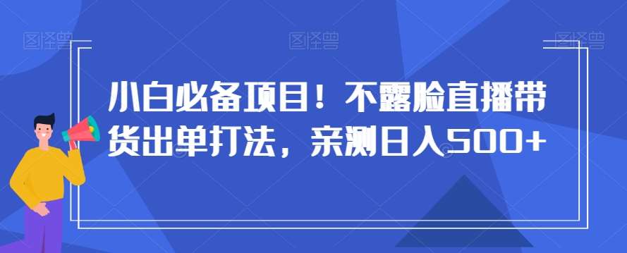 小白必备项目！不露脸直播带货出单打法，亲测日入500+【揭秘】-云笙网创