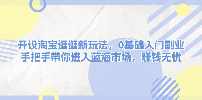 （13870期）开设淘宝逛逛新玩法，0基础入门副业，手把手带你进入蓝海市场，赚钱无忧-云笙网创