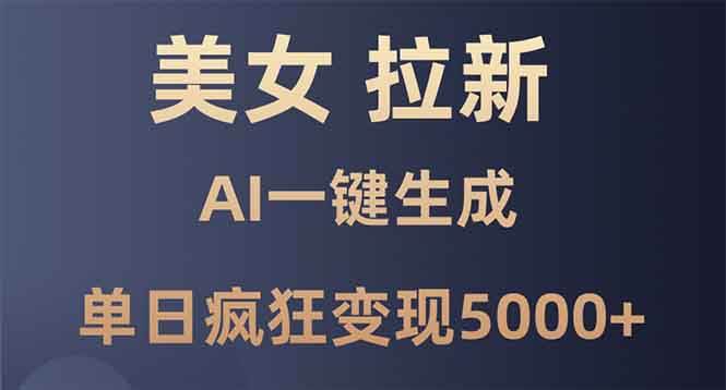 （13866期）美女暴力拉新，通过AI一键生成，单日疯狂变现5000+，纯小白一学就会！-云笙网创