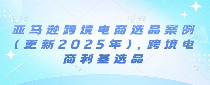 亚马逊跨境电商选品案例(更新2025年)，跨境电商利基选品-云笙网创